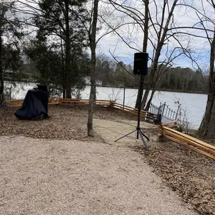 Canned music on a stand