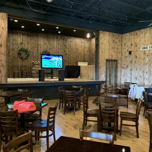 the dining area of the tasting room