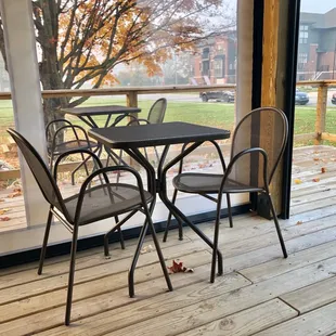 Outdoor heated seating on the patio