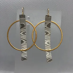 Wavy, fun hoops, sterling and vermeil.