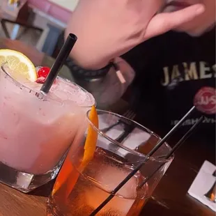 Old Fashion w/ Tequila (by the way was great) and   The One That Got Away ( my daughter is picky and she loved this)