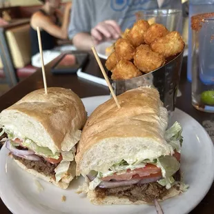 Smoked Brisket Sandwich w/ Tots . ($ 2.00 extra)