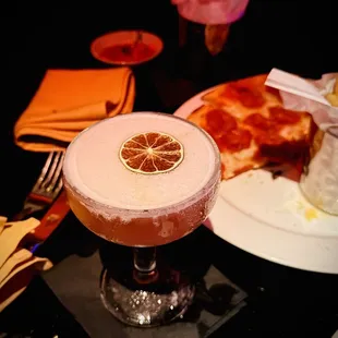 Mermaid drink: Malibu, Orgeat, Pineapple Cordial, Pomegranate. Ron Zacapa Rum 23 Year