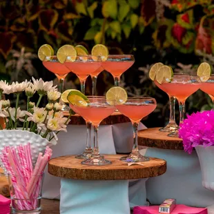 a variety of cocktails on a table