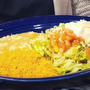 a plate of mexican food