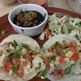 Vegan Cauliflower Tacos. Delicious!