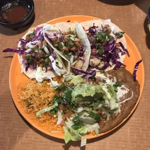 a plate of mexican food