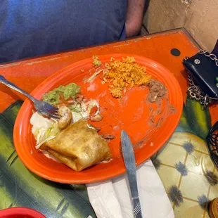 Chimichanga Acapulco (that is one of two shrimp found in the entire chimichanga and the shrimp were not even deveined)