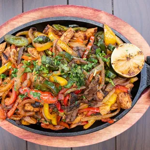 Grilled Chicken and Carne Asada Fajitas