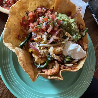 Shrimp Fajita Tostada