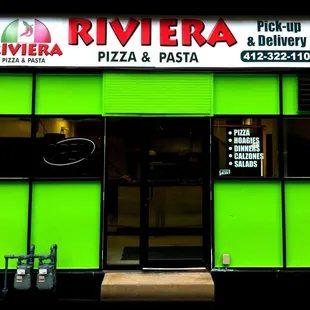 the front of the restaurant