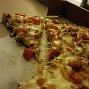 The thickness and cheese is perfection with the ingredients!!