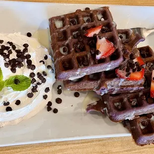 food, waffles