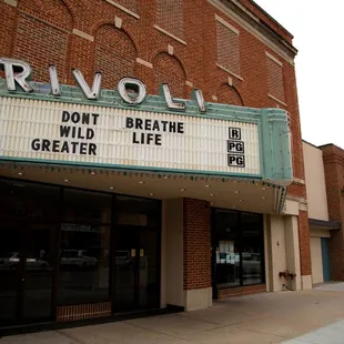 Front exterior and marquee of the Rivoli 3