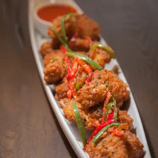 a plate of fried food