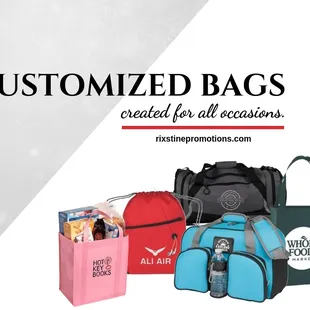 Customized bags are the #1 most used promotional product. Stop into Rixstine for hundreds of designs and styles for your business today!