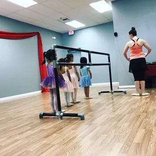 Little ballerinas at the barre