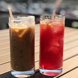 iced latte and house made fizz