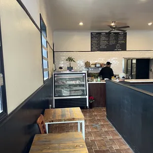 As you walk-in, go straight to order, menu above.