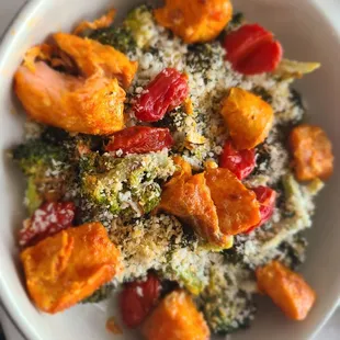 Broccoli Caesar with Salmon