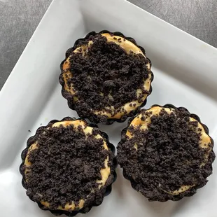We have a baker on staff. All our baked goods are made in house. This is a cheesecake with an oreo/espresso crust.