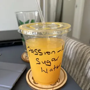 Passion fruit and mango juice