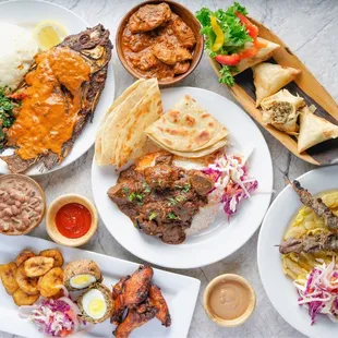 a variety of dishes