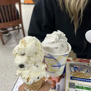 S&apos;mores Small Cone &amp; Cookies and Cream Razzle