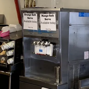 an ice cream machine in a kitchen