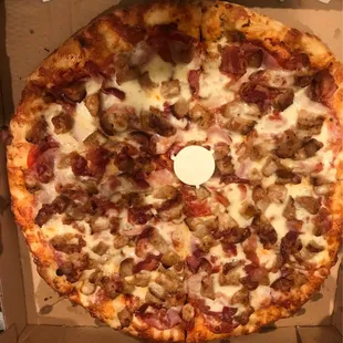Sausage and pepperoni pizza