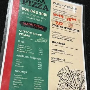 Menu front