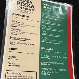 Menu Back