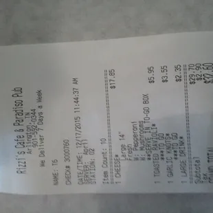 Too much for coke and ravioli. Pizza not cheap either.