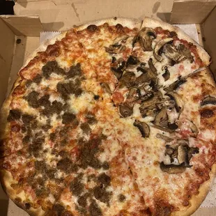 Mushroom and Meatball Pizza