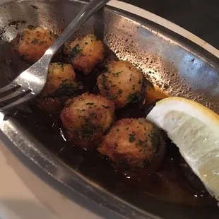 Stuffed mushroom caps...tasty with plenty of crab