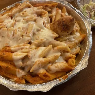Baked Ziti takeout enough for two.