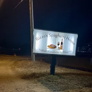 Outside sign from parking lot