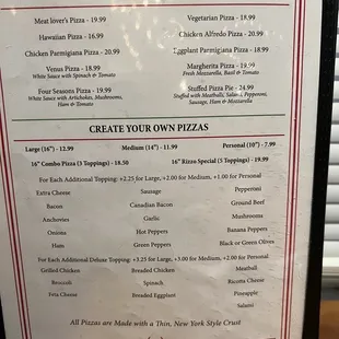 Menu as of 9-15-2022