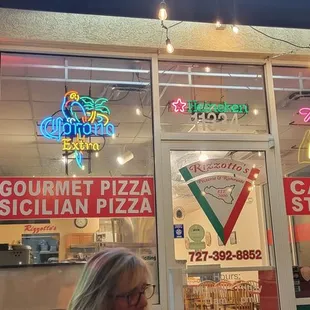Front window off Rizzottp&quot;s Pizzeria