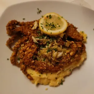 Softshell Crab topped with crabmeat