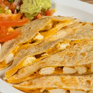 a plate of quesadillas
