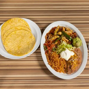 two plates of mexican food