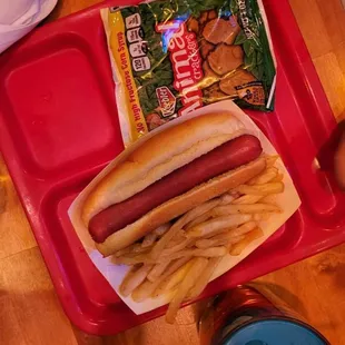 Kids Dog and fries with a side of animal Crackers