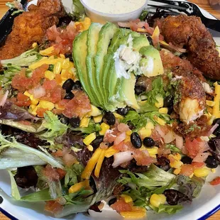 Southwest Salad with chicken tenders
