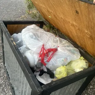 Typical day with overflowing rotten trash in the heat