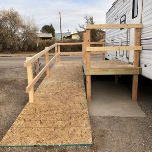 This is the ramp after it was completed and before paint showing how sturdy and dependable it is built by the carpenters union