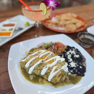 Shrimp enchiladas and house marg, waiter recommendation