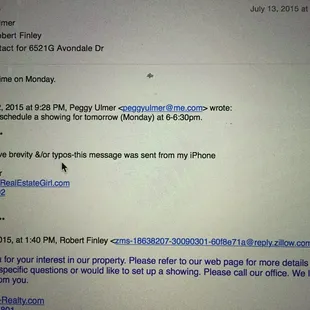 Company's response to a showing request!