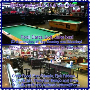 pool table, bar, and bar
