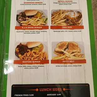 RJ's Cafe Menu